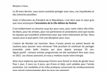 Musilac 2020- Annulation